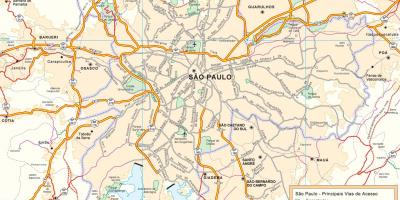 Karte von Zufahrten São Paulo